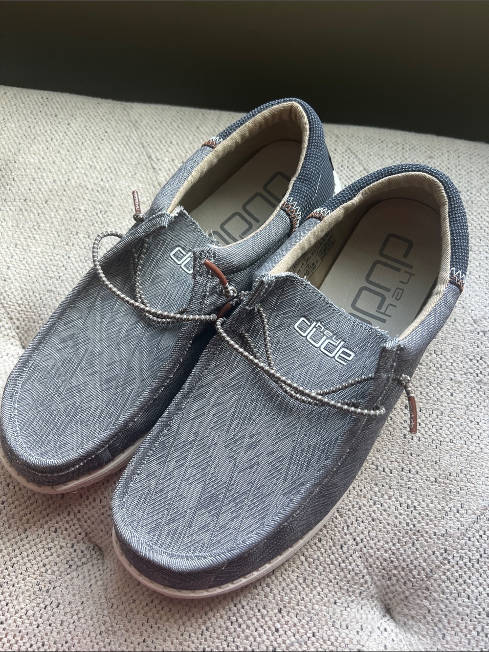 Hey Dude Gray Textile Wally Casual Slip-On Loafers